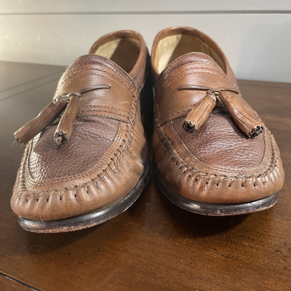 FLORSHEIM Tassel~Slip On Leather Loafers Shoes Men 8.5D Excellent Condition - Picture 3 of 11